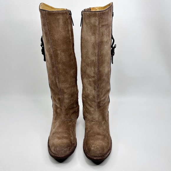 Bussola Sevilla Taupe Tall Leather Suede Riding Boots SZ 36 - Picture 2 of 10